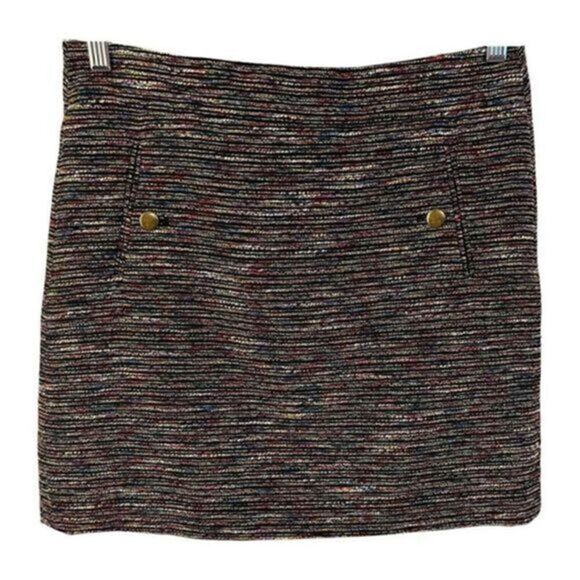 LOFT Textured Multi-Color Woven Mini Skirt. Size 6 - Picture 1 of 5